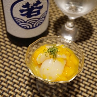 ワインに日本酒に、ホタテのマンゴーマリネ